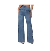 Edikted Women's Lunar Low Rise Cargo Jeans