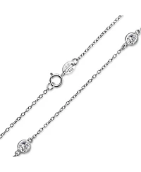 Bling Jewelry Minimalist Long Cz By The Yard Tin Cup Chain Necklace Gold Plated Sterling Silver 16 18 20 24 36 Inch