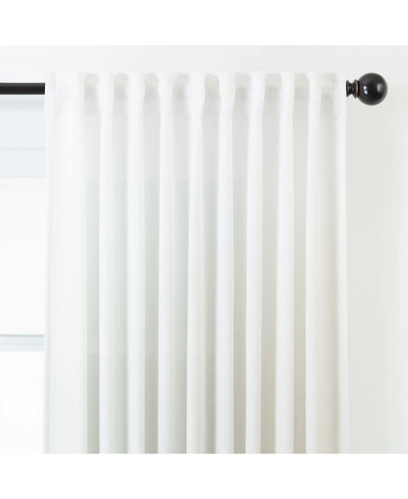 Chanasya Premium 2-Panel Gradient Ombre Faux Belgian Flax Semi Sheer Curtains - for Windows Living Room Bedroom