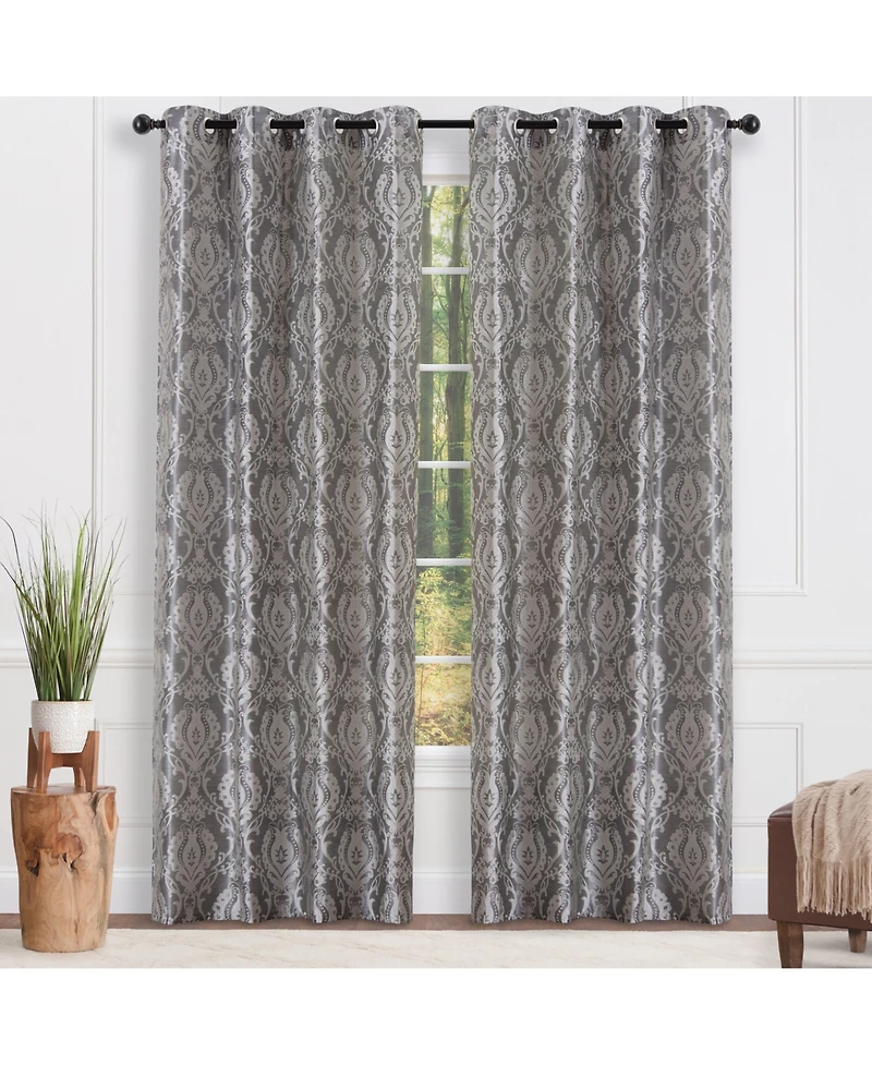 Chanasya Premium Damask Pattern Luxury Beige Curtains