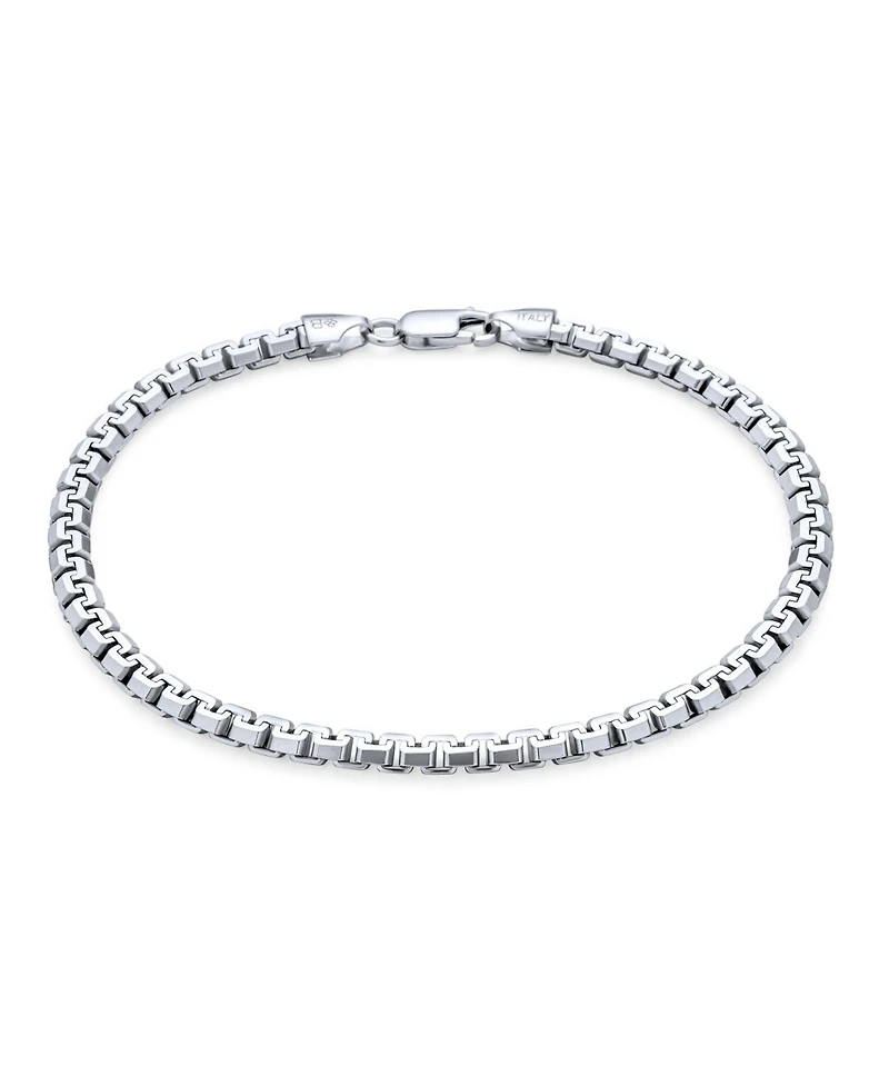 Bling Jewelry Solid Heavy Strong Thick Franco Square Link Chain Bracelet 220 Gauge Rhodium .925 Sterling Silver