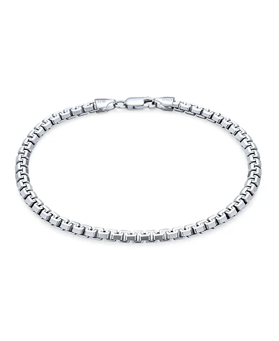 Bling Jewelry Solid Heavy Strong Thick Franco Square Link Chain Bracelet 220 Gauge Rhodium .925 Sterling Silver