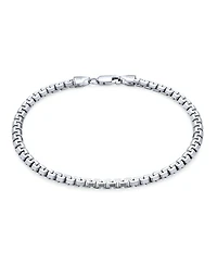 Bling Jewelry Solid Heavy Strong Thick Franco Square Link Chain Bracelet 220 Gauge Rhodium .925 Sterling Silver