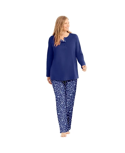 Only Neccessities Plus Necessities Henley Pj Set