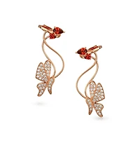 Bling Jewelry Butterfly Cz Ear Crawler Earrings in Rose Gold Plated Brass