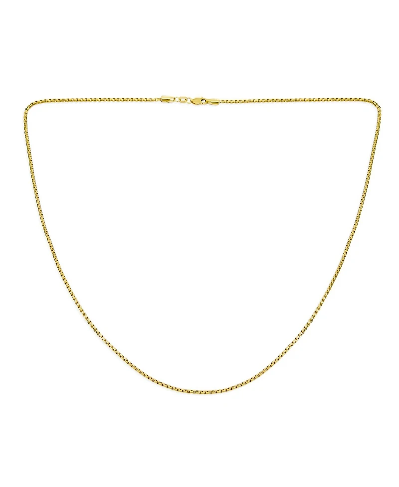 Bling Jewelry Fine Solid Yellow 10K Gold Strong Box Chain Necklace Medium 100 Gauge Lobster Claw Clasp 16,18,20,22,24 Inch