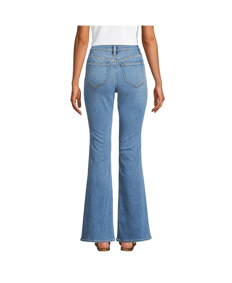 Lands' End Women's Petite Recover Denim High Rise Skinny Flare Jeans