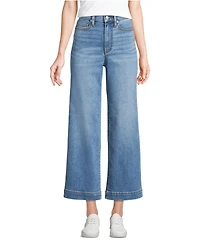 Lands' End Petite Recover Denim High Rise Wide Leg Crop Jeans