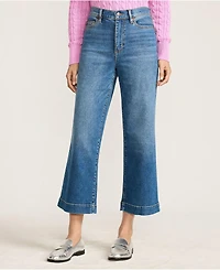 Lands' End Petite Recover Denim High Rise Wide Leg Crop Jeans