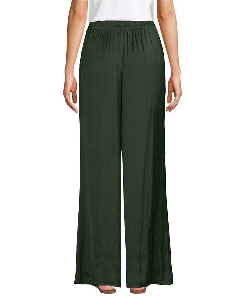 Lands' End Women's Wide Leg Fluid Palazzo Pants