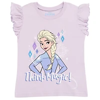 Frozen Toddler Girls Disney Princess Moana Belle Minnie Mouse Nightmare Before Christmas Tank Top and French Terry Shorts to