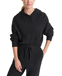 Dkny Sport Women's Cable-Knit Pullover Hooded Sweater