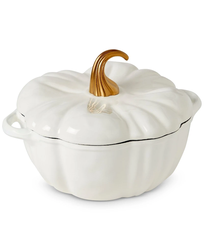 Smith and Clark Iron Works Enameled Cast Iron 2-Qt. Pumpkin Dutch Oven