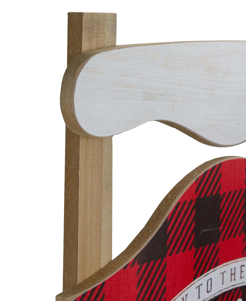 Northlight 24" Buffalo Plaid Merry Christmas Sled Wooden Hanging Wall Sign