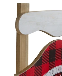 Northlight 24" Buffalo Plaid Merry Christmas Sled Wooden Hanging Wall Sign