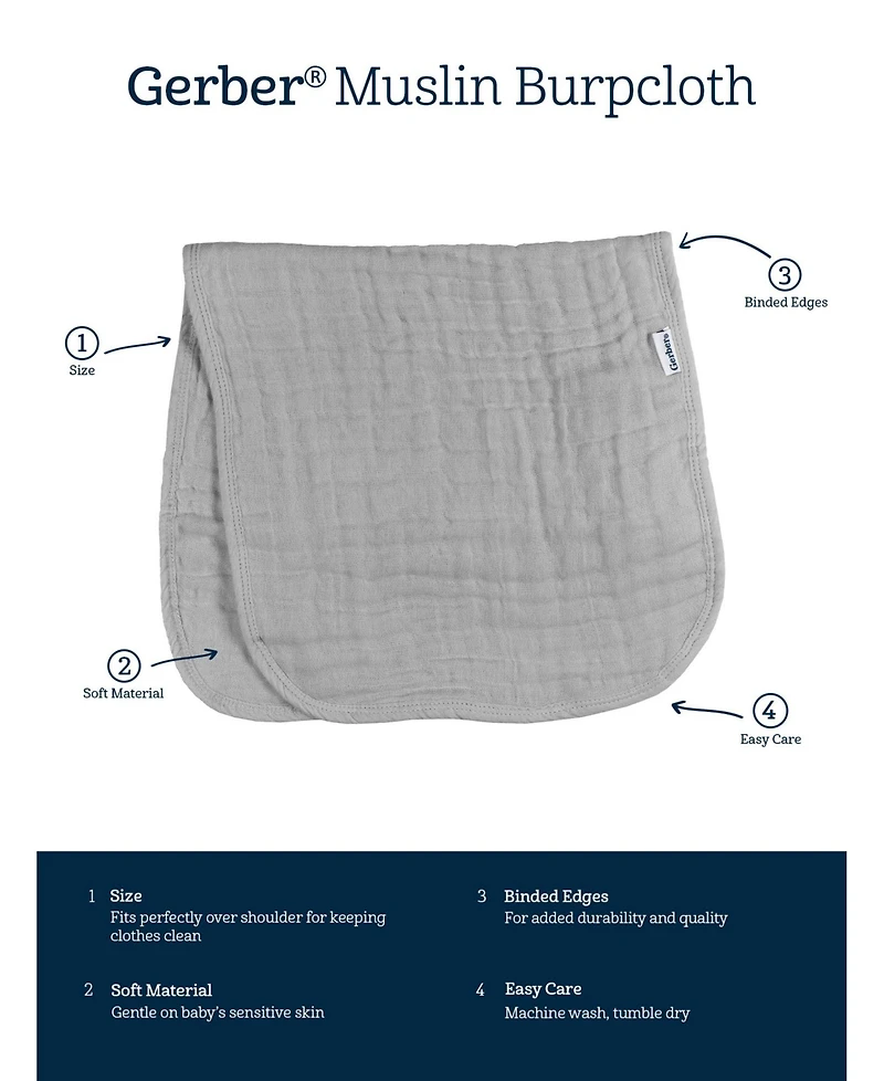 Gerber Baby Neutral Multi Browns Muslin Burpcloths - 6-Pack