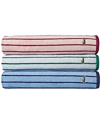 Lacoste Home Centre Mark Cotton Jacquard Stripe Bath Towel, 30" x 52"