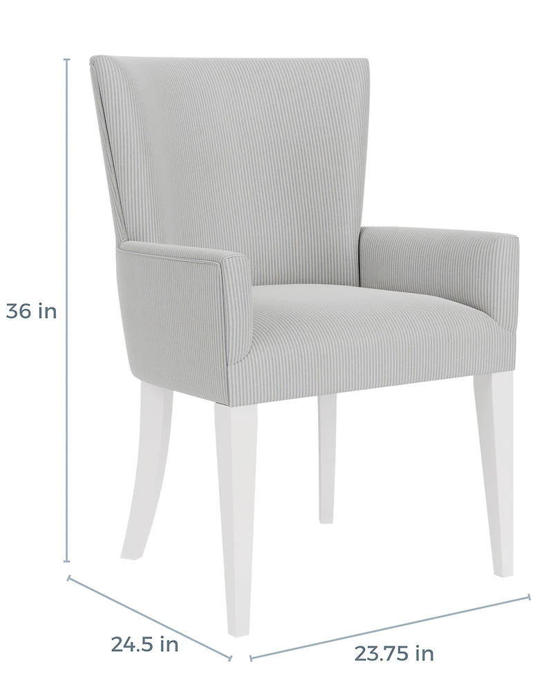 Catriona Striped Upholstered Arm Chair, Created for Macy's