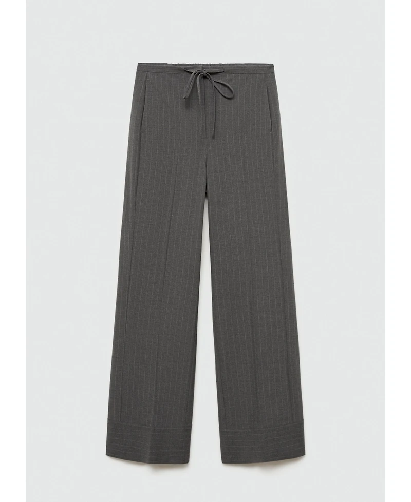 Mango Women's Chalk-Stripe Straight Trousers