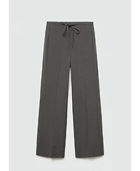 Mango Women's Chalk-Stripe Straight Trousers
