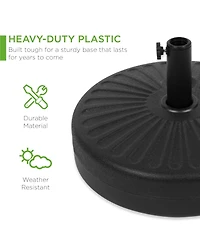 Best Choice Products Fillable Plastic Patio Umbrella Base Stand, Pole Holder w/ Adjustment Knob
