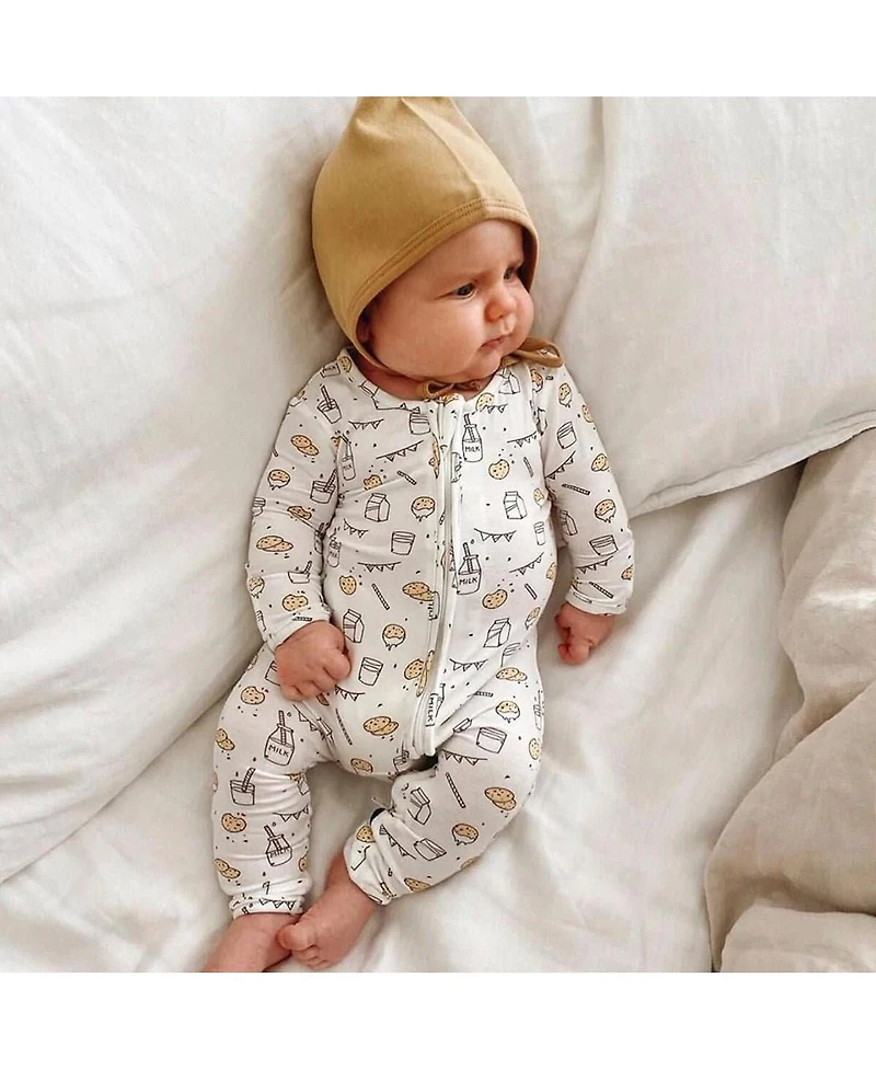 Bellabu Bear Baby Boys or Baby Girls, Baby Milk and Cookies Original Convertible Footie