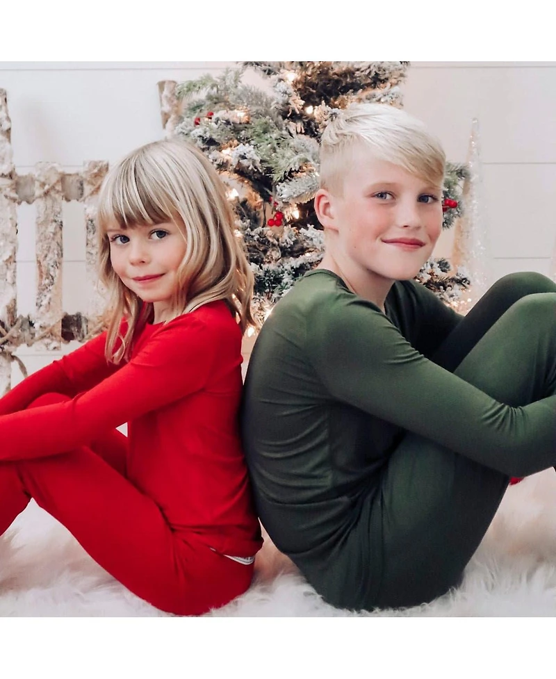 Bellabu Bear Toddler| Child Unisex Winterberry Red Kids Pajama Set