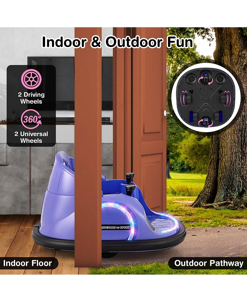 12V Electric 360° Spin Car Toy Ride on Bumper Car for Toddlers with Remote Control