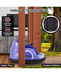 12V Electric 360° Spin Car Toy Ride on Bumper Car for Toddlers with Remote Control