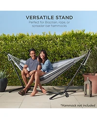 Best Choice Products 9ft Portable Heavy-Duty Steel Hammock Stand w/ Built-In Wheel, Case, Weather-Resistant Finish