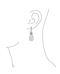 Bling Jewelry Natural Teardrop Stone and Multi-Color Beads Accent Crystal Drop Earrings Gold Plated