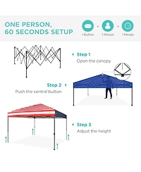 Best Choice Products 8x8ft Easy Setup Pop Up Canopy w/ 1-Button Setup, Wheeled Case
