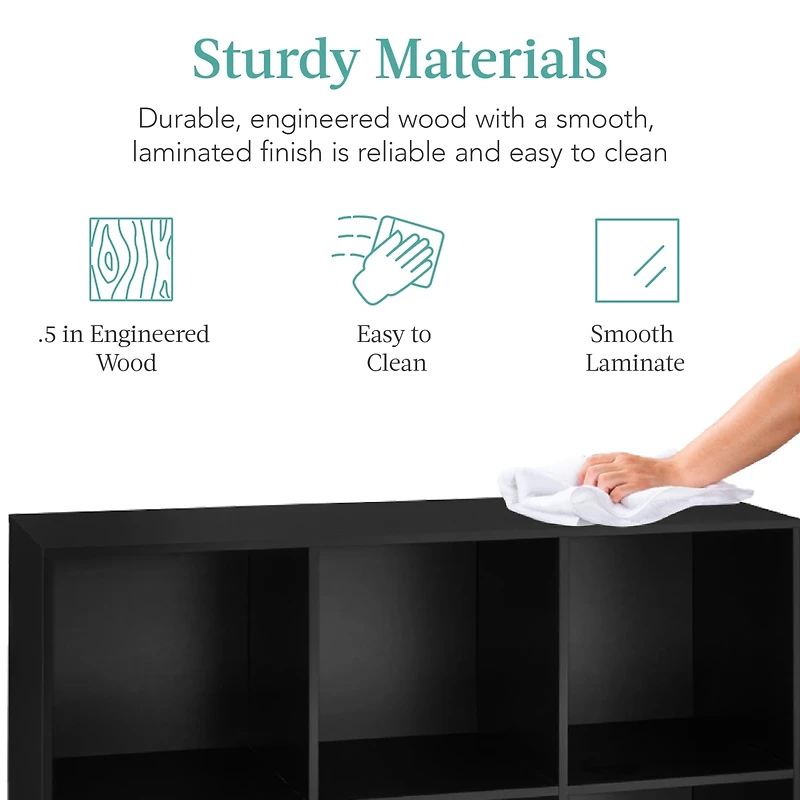 Best Choice Products 6-Cube Bookshelf, 13.5in Display Storage System, Organizer w/ Removable Back Panels