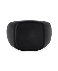 Bling Jewelry Mens Large Square Black Signet Ring Stainless Steel Matte Finish