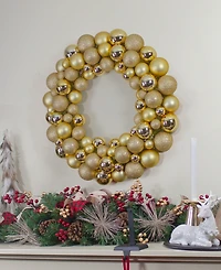 Northlight Vegas 3 - Finish Shatterproof Ball Christmas Wreath - 24 - Inch Unlit