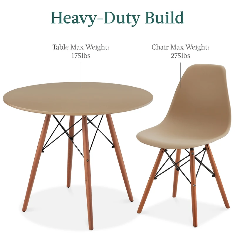 Best Choice Products 5-Piece Compact Mid-Century Modern Dining Set w/ 4 Chairs