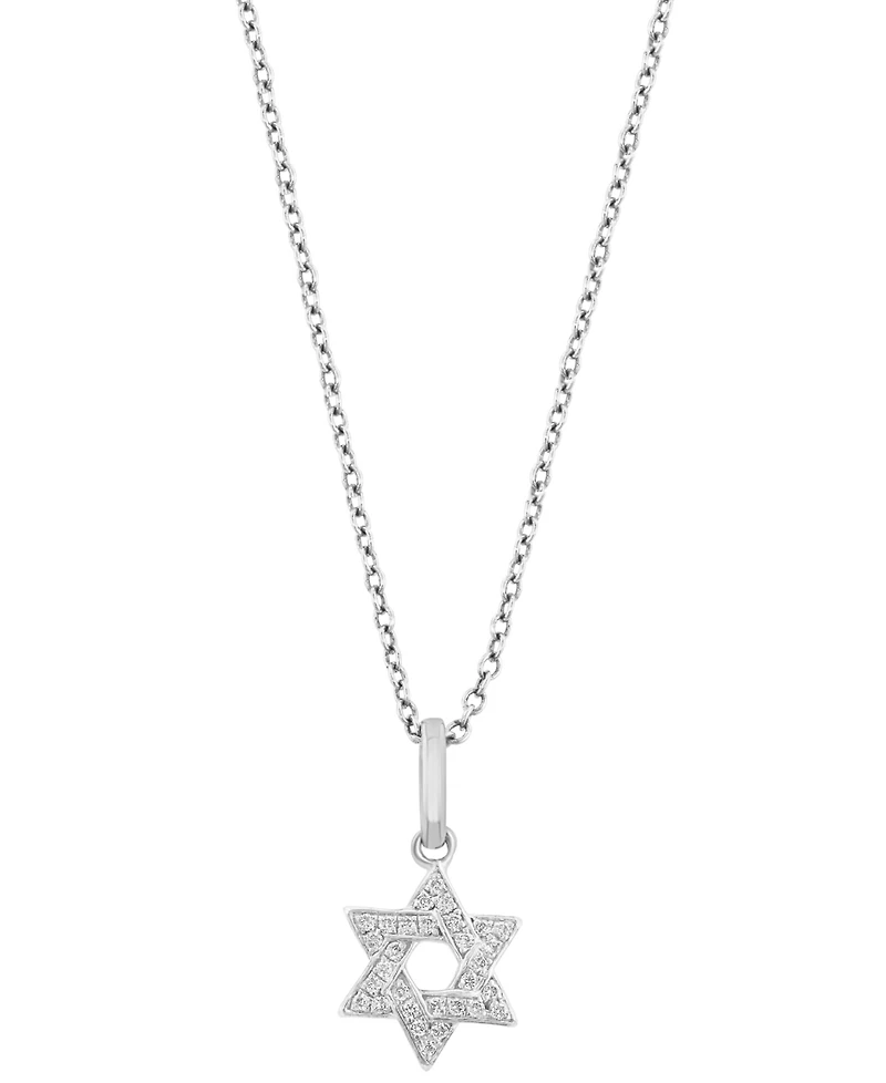 Effy Diamond Star of David 18" Pendant Necklace (1/10 ct. t.w.) in Sterling Silver