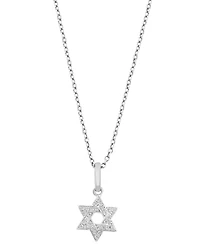 Effy Diamond Star of David 18" Pendant Necklace (1/10 ct. t.w.) in Sterling Silver