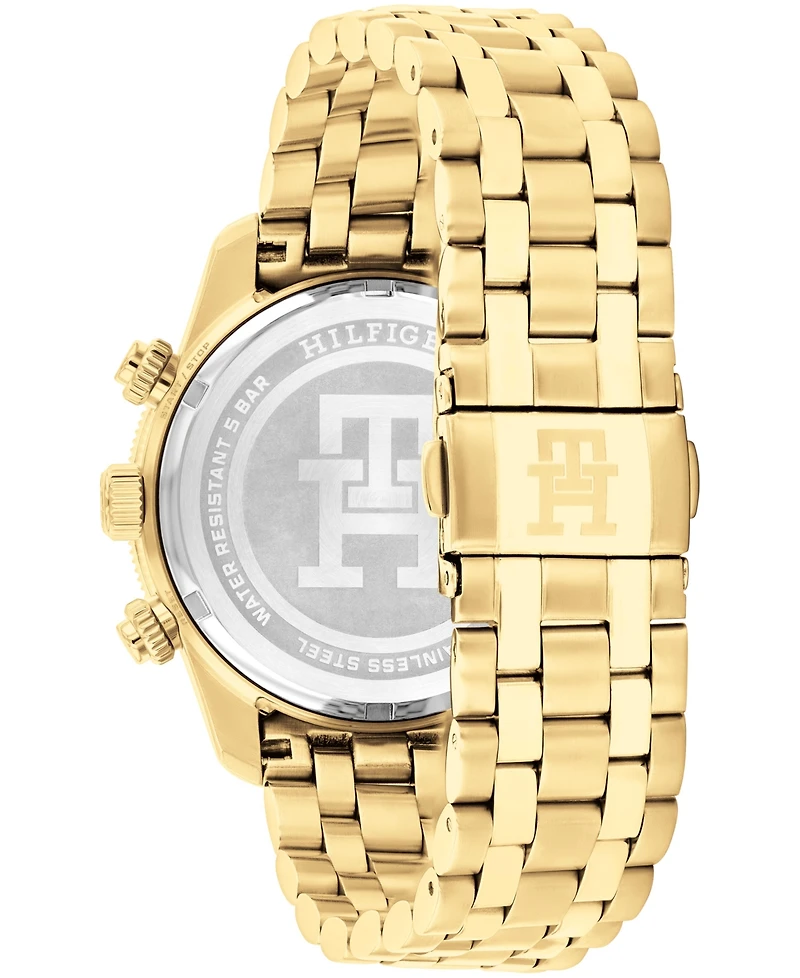 Tommy Hilfiger Men's Chronograph Gold-Tone Stainless Steel Bracelet Watch 41mm