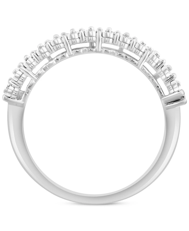 Effy Diamond Double Row Band (1/6 ct. t.w.) in Sterling Silver
