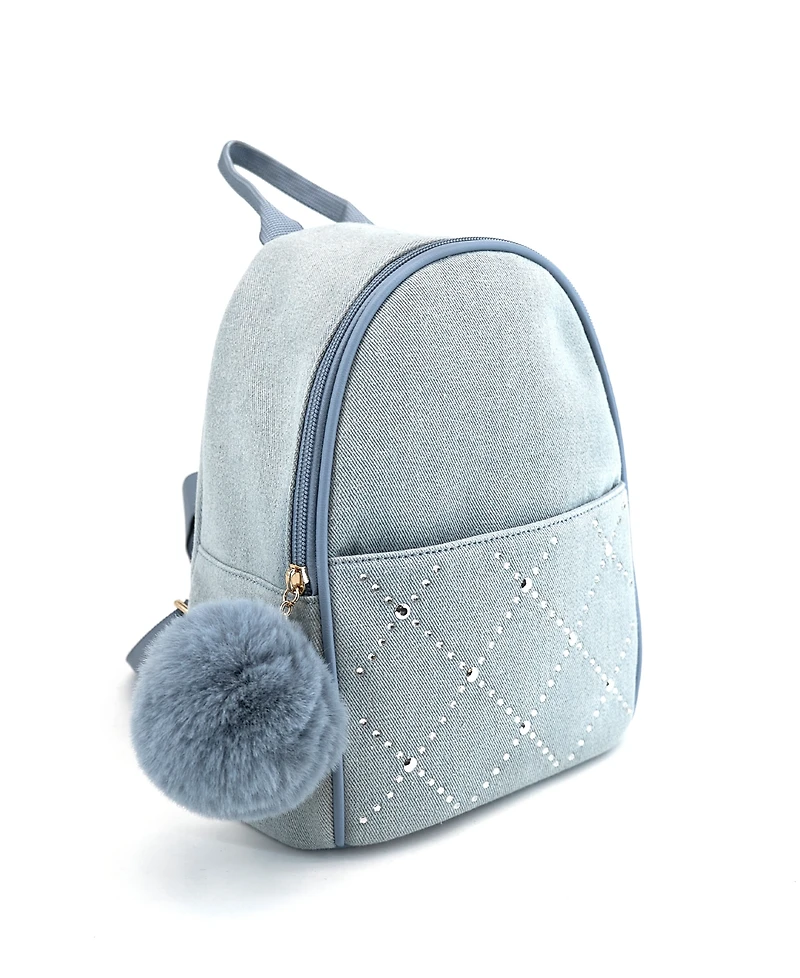 Like Dreams Kingston Denim Rhinestone Backpack