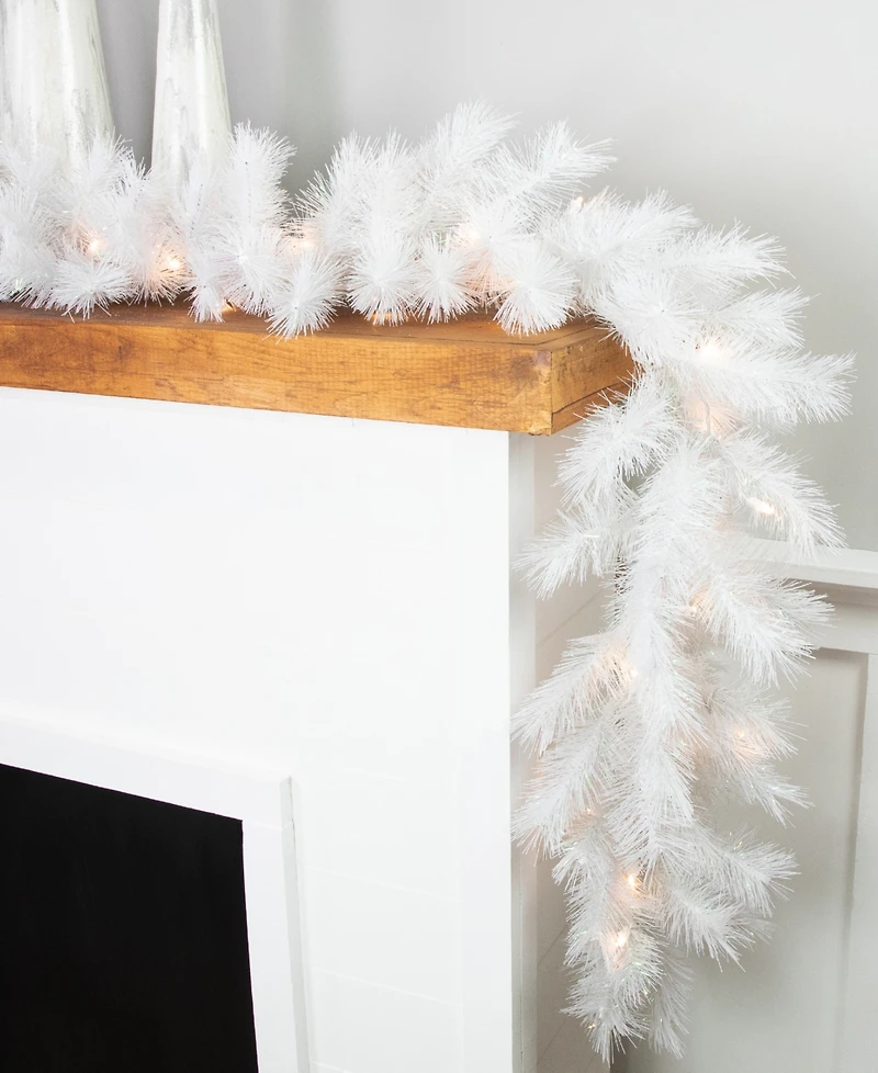 Northlight 9' x 14" Pre-Lit Alaskan Pine Artificial Christmas Garland Warm Led Lights