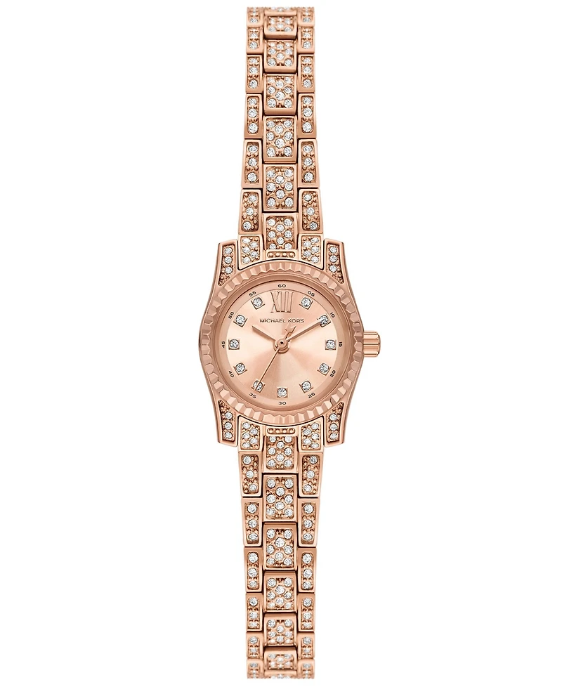 Michael Kors Women's Lexington Three-Hand Rose Gold-Tone Stainless Steel Watch 19mm