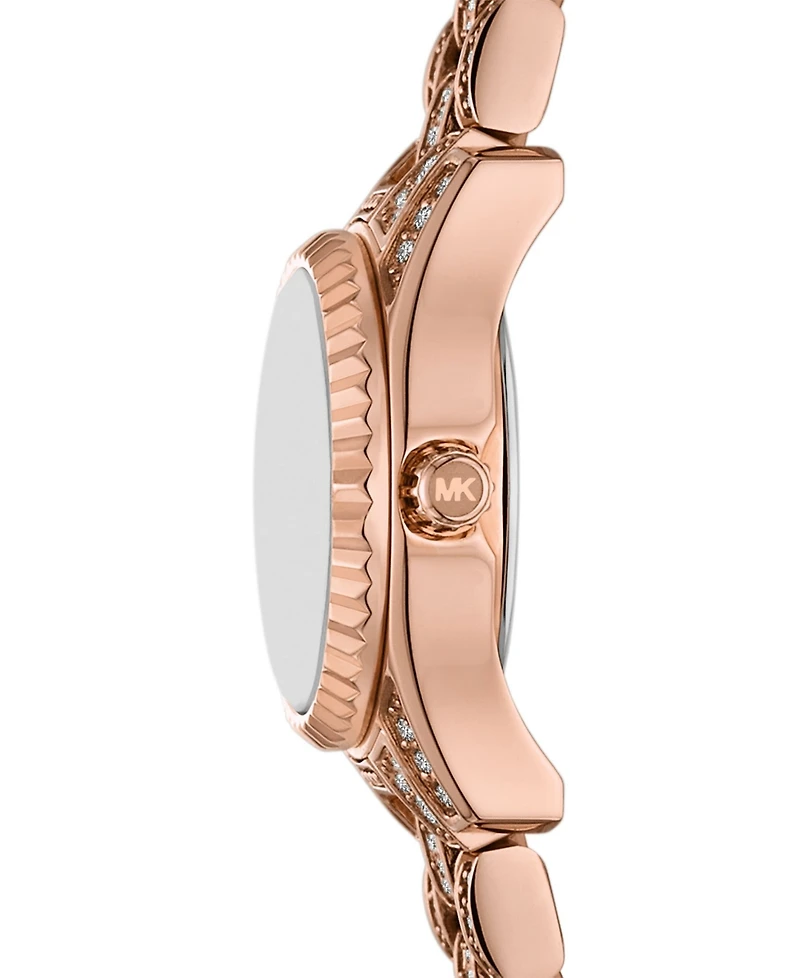 Michael Kors Women's Lexington Three-Hand Rose Gold-Tone Stainless Steel Watch 19mm