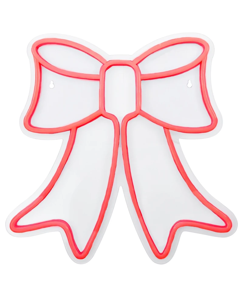 Northlight 15" Led Lighted Neon Style Bow Christmas Window Silhouette
