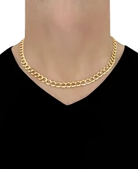 22" Open Curb Link Chain Necklace (8mm) in Solid 10k Gold