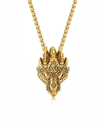 Rhona Sutton Gold Dragon Stainless Steel Pendant Necklace