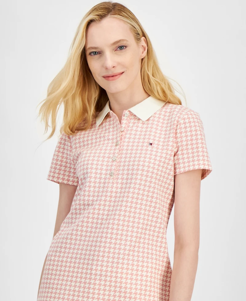Tommy Hilfiger Women's Printed Quarter-Button Polo Top