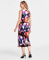 I.n.c. International Concepts Women's Velvet Floral-Print Midi Dress, Created for Macy's
