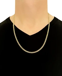 26" Two-Tone Open Curb Link Chain Necklace (3-1/6mm) in Solid 14k Gold & White Gold